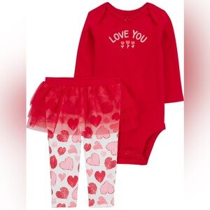 Carter's Child of Mine Baby Girl Valentine's Outfit Set, 2-Piece 0-3